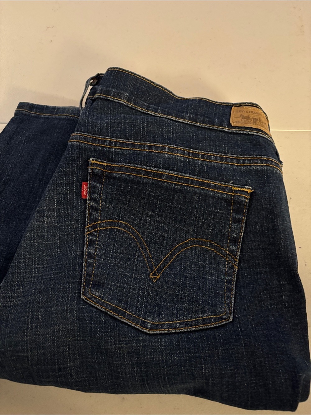 Levi's Dark Indigo Denim Jeans with Contrast Stitching